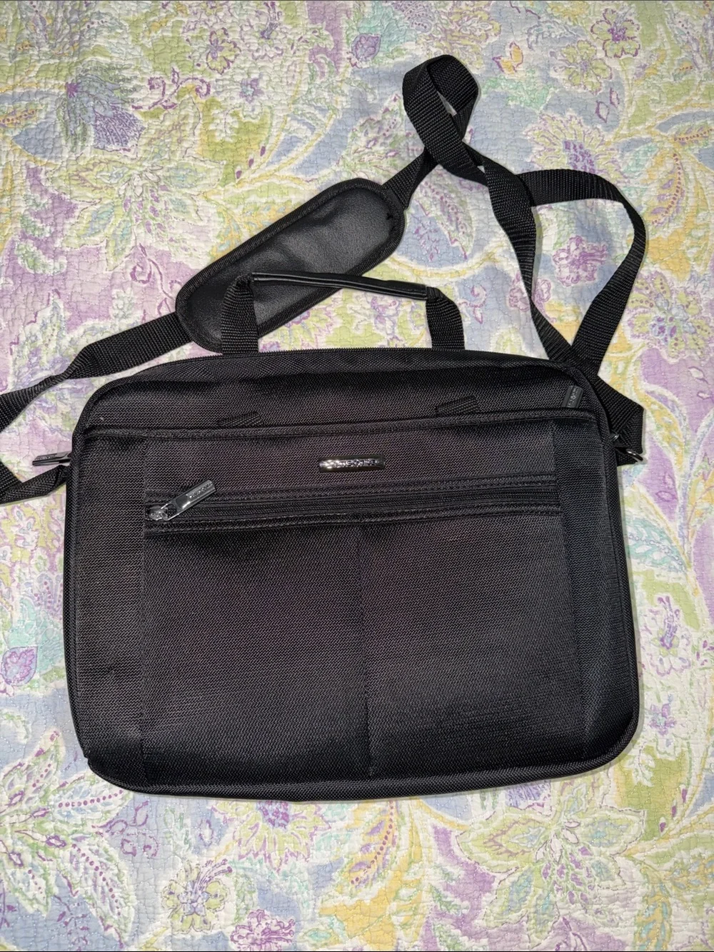 SAMSONITE Black Tablet case/Bag SIX POCKETS padded adjustable shoulder strap